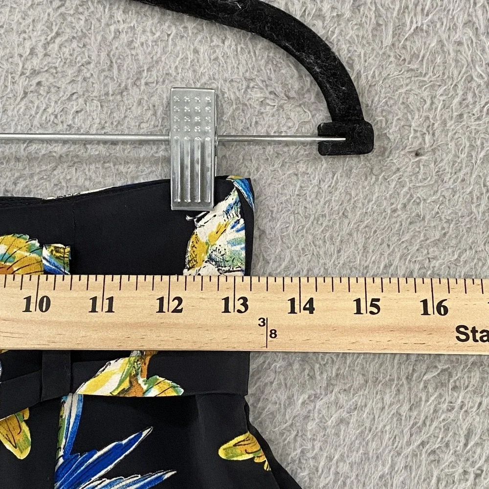 Zara‎ Shorts Womens XS Black High Waist Tie Belt Pleated Bird Side Zip